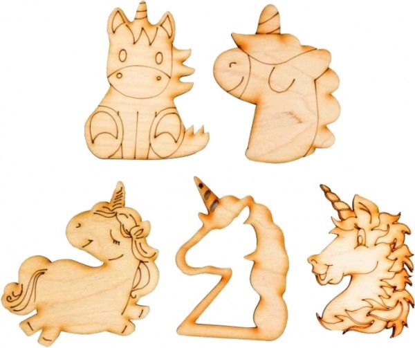 Набор заготовок для декорирования Семья Единорога 5 шт. 
