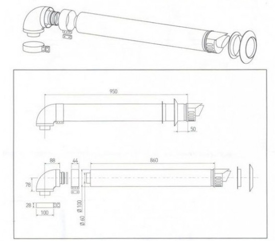 Коаксиальный комплект Ariston 3318073