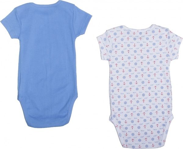 Боді дитяче Фламінго 2 шт. р.68 джинс/білий 388-1007 