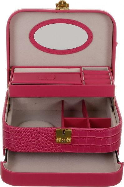 Шкатулка для украшений розовая 23х17х11.5 см Delux