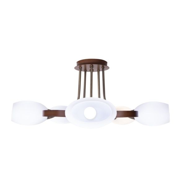 Люстра потолочная Altalusse INL-9210C-15 5x40 Вт E14 античная бронза/орех 