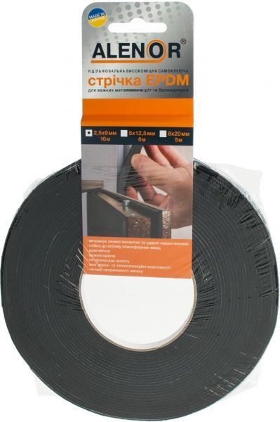 Уплотнитель самоклеящийся прямоугольный Normaizol 2,5x9 мм 10 м черный 