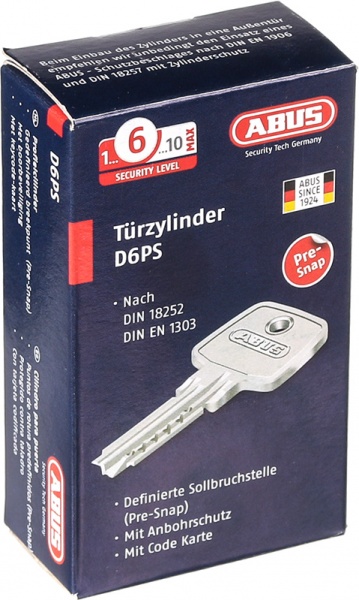 Циліндр Abus D6PS 30x30 ключ-ключ 60 мм матова латунь