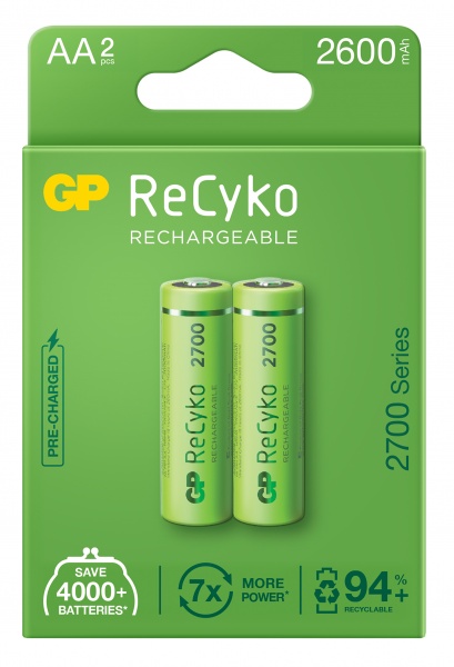 Аккумулятор GP Recyko 270 ААНСE-B2_КУ AA (R6, 316) 2 шт. 