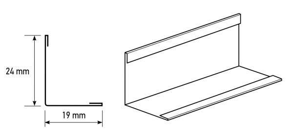 Уголок пристенный KRAFT Nova L 3000x19x24 мм белый