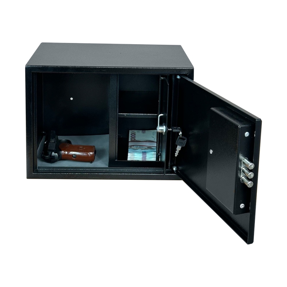 Сейф мебельный Metalzavod SP-250V пистолетный с вертикальным кассовым отделением черный