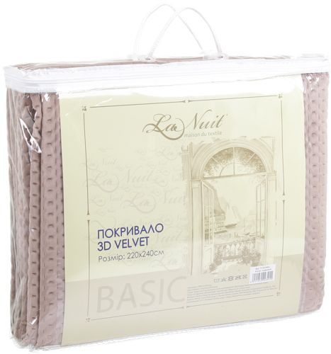 Покрывало Basic 3D Velvet 220x240 см La Nuit пудровый 