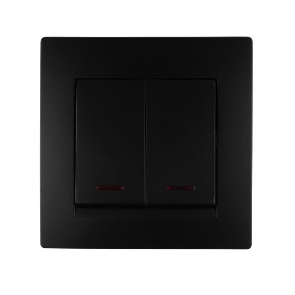 Вимикач двоклавішний UP! (Underprice) One Plus з підсвіткою 10 А 250В антрацит 706-4242-112