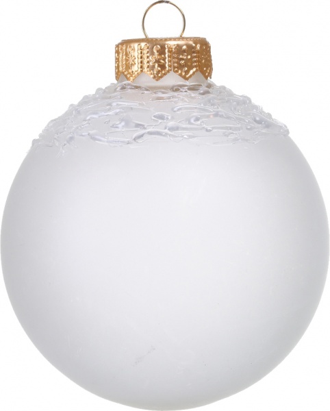 Шар новогодний с лепными элементами d 80 мм красный