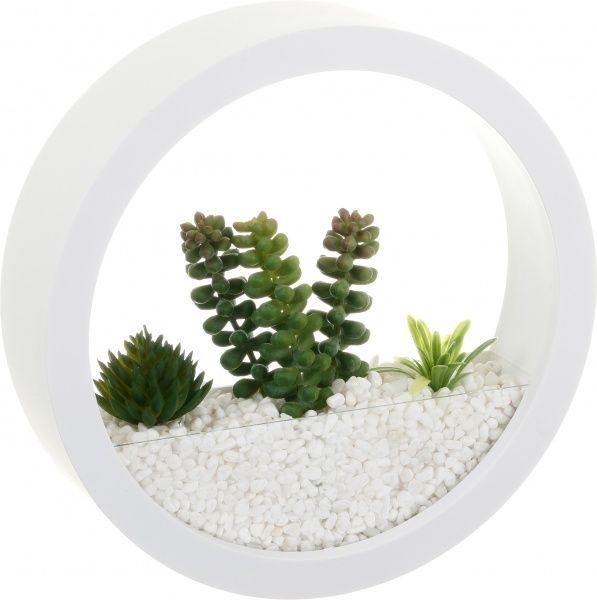 Декор настенный Nature круглый 20x20 см белый 