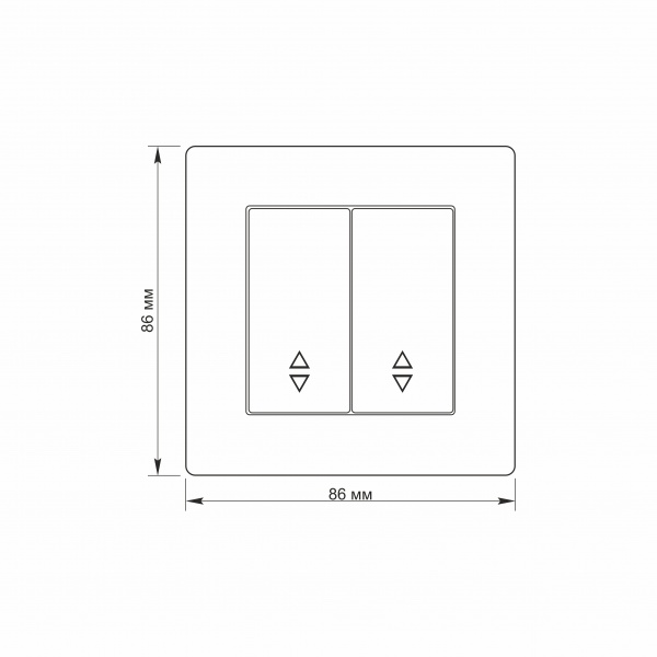 Вимикач прохідний двоклавішний TITANUM без підсвітки білий TF-ST-SW2P-W