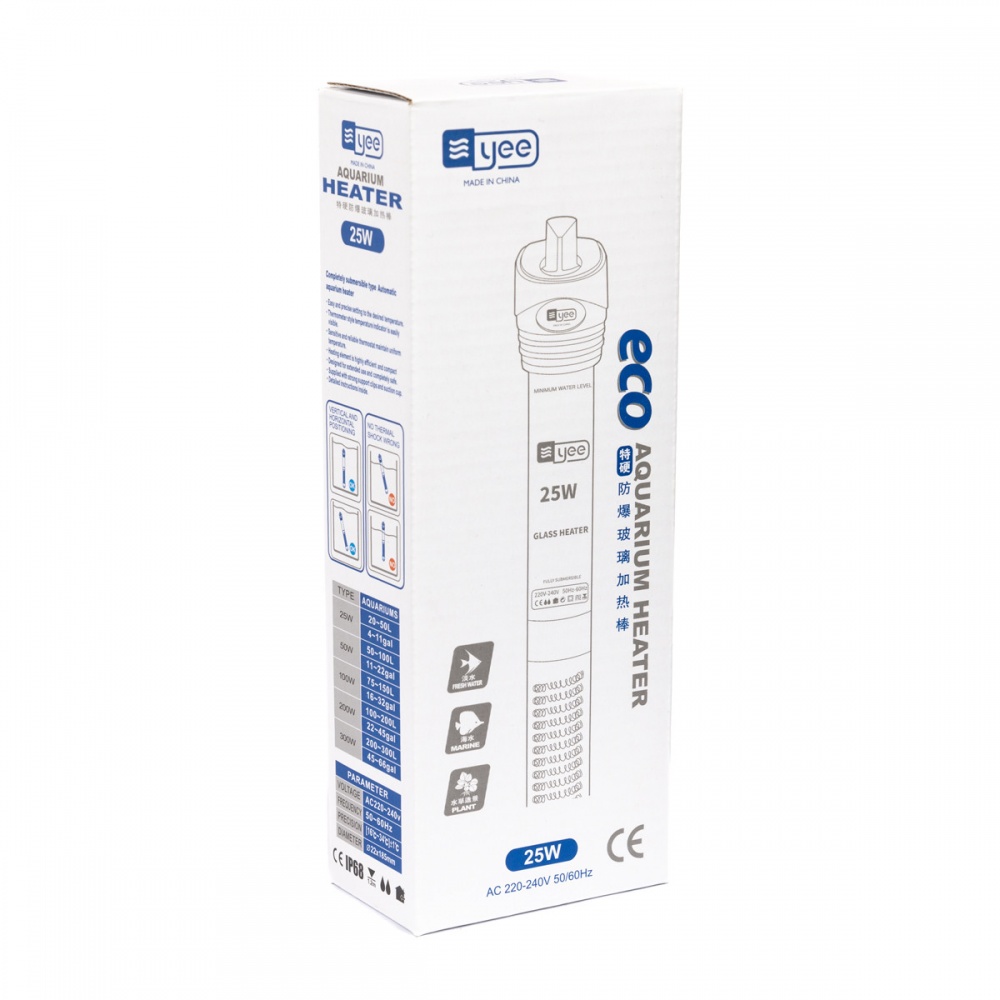 Обогреватель YEE YGH-25 стеклянный 20 см 25 Вт