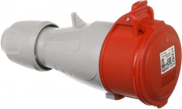 Розетка наружной установки с заземлением Legrand 16A 3К+Н+З 415В IP44 серый с красным 555109