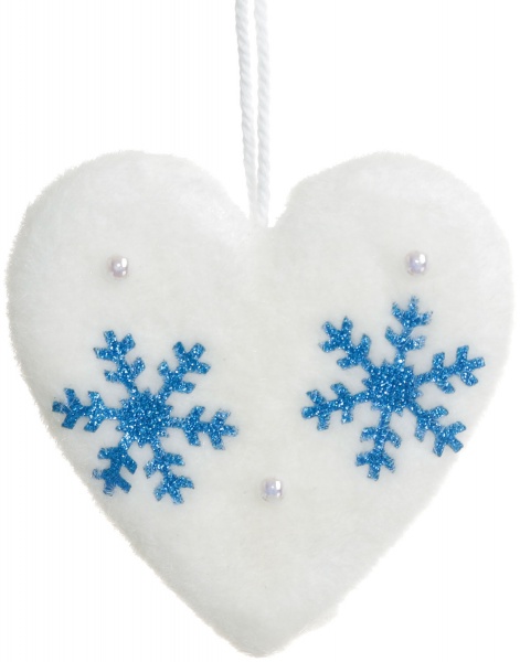Декоративная подвеска Shunda сердце 11 см бело-синий SDH213410WB