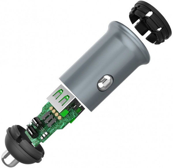 Автомобільний зарядний пристрій ColorWay 2USB Quick Charge 3.0 (36 Вт) сірий CW-CHA036Q-GR