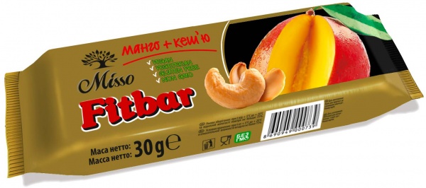 Суміш сухих фруктів Misso Fitbar Манго+Кеш’ю 30 г (4820232570364)
