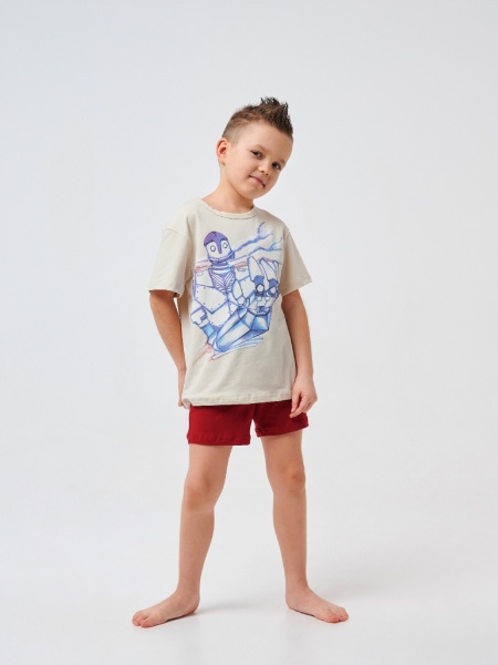 Пижама для мальчиков Smil 104515 р.104 светло-бежевый 