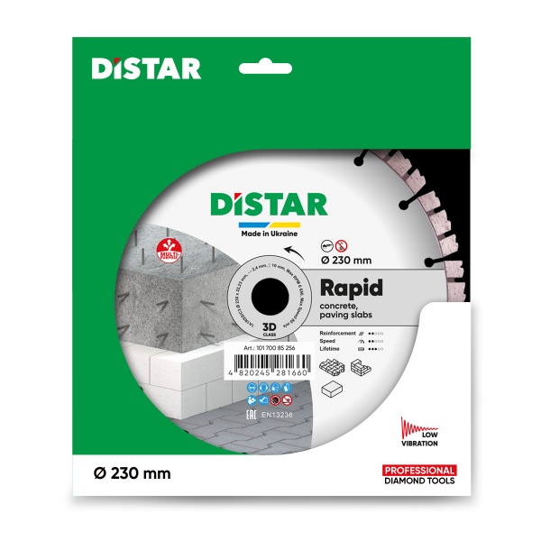Диск алмазний відрізний Distar 1A1RSS 230 RAPID PRO 230x2,4x22,23 10170085256