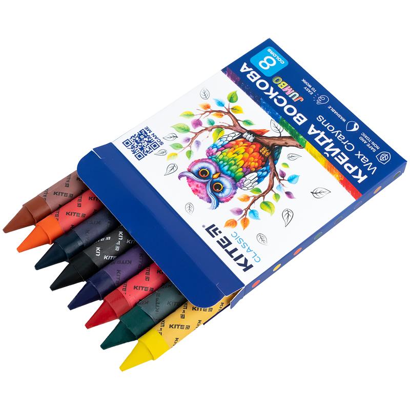 Мел восковый Jumbo 8 цветов Classic K-076 KITE