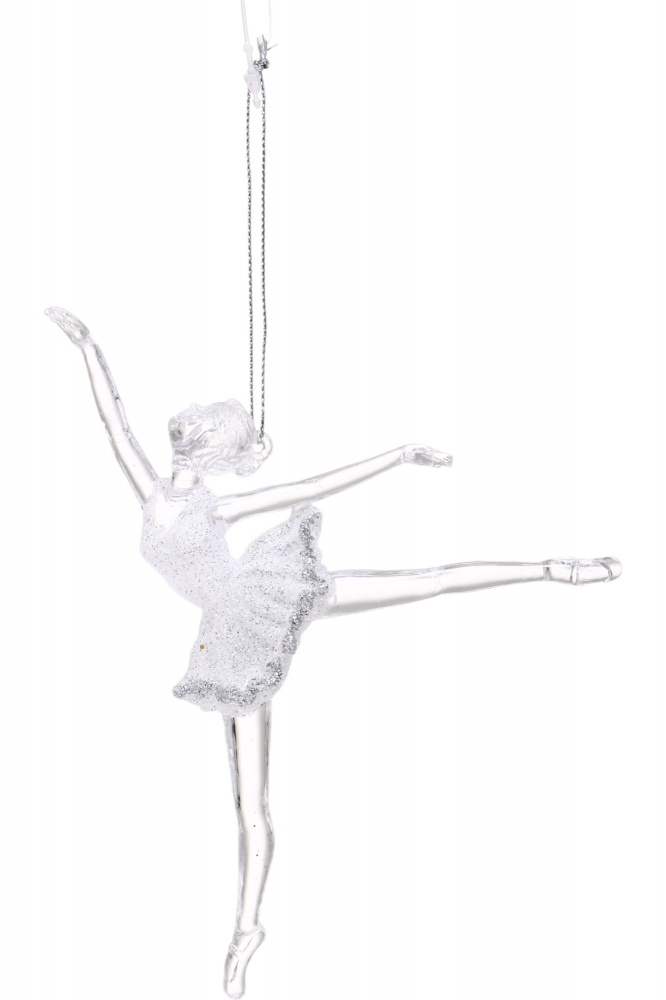 Підвіска пластикова балерина у танці з присипкою 17 см в асортименті F19650035+36