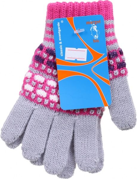 Варежки ДАЙС Dolly р.5 серо-розовый 13830200 