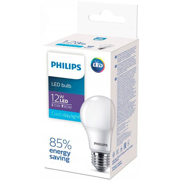 Лампа світлодіодна Philips Eco Home LEDBulb 12 Вт A60 матова E27 220 В 6500 К 