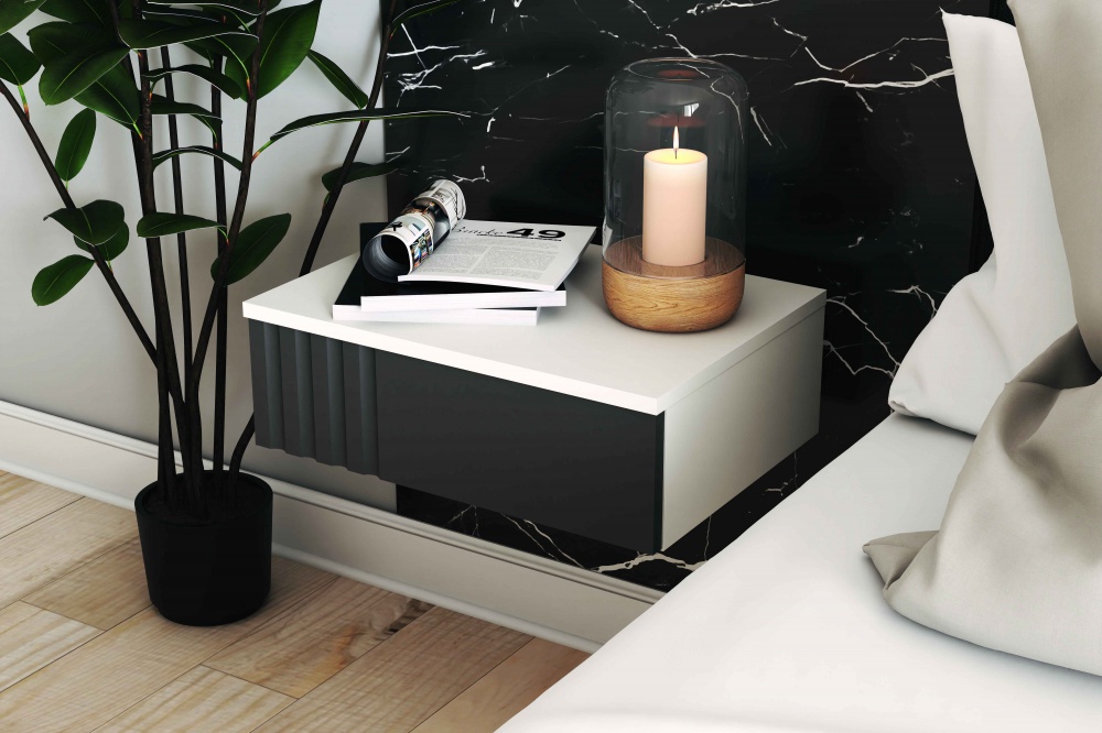 Тумба навесная Світ Меблів Лина 480x160x350 мм белый/графит