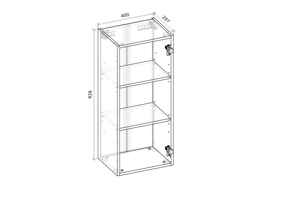 Шкаф верхний Грейд Оптимум 400x926x297 мм дуб артизан