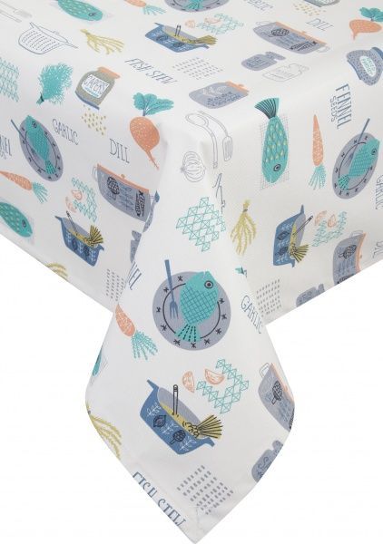 Скатерть Fish 145x110 см белый с принтом La Nuit 