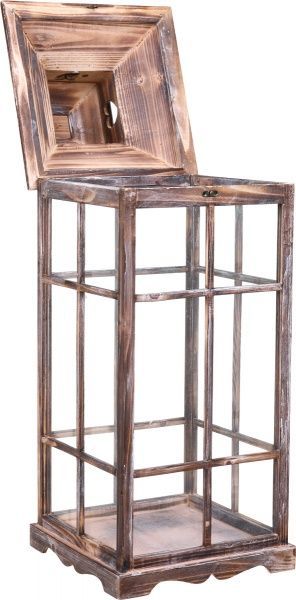 Подсвечник-фонарь Сидней деревянный 31,5x31,5x85 см
