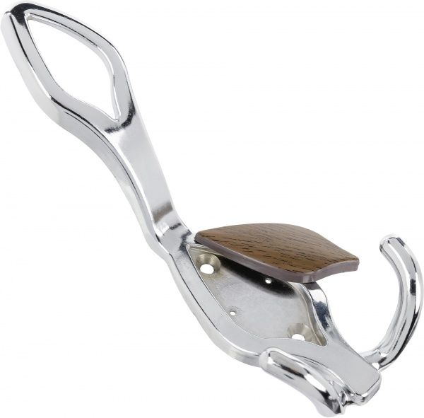 Крючок мебельный 3029 хром с вставкой коричневой