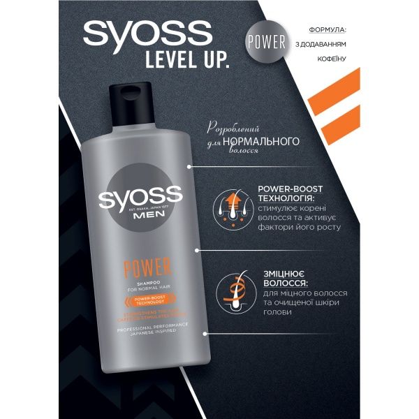 Шампунь Syoss Men power & strength 440 мл