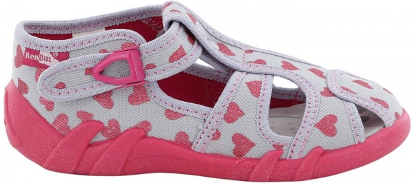 Тапочки RenBut текстильные Сердце р.24 серый 13-128_P-1189-24 