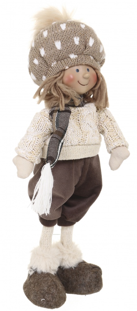 Декорация новогодняя текстиль Мальчик/Девочка в ассортименте 38 см