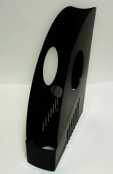 Лоток для паперів вертикальний пластиковий ЛВ-2 чорний Альянс-А