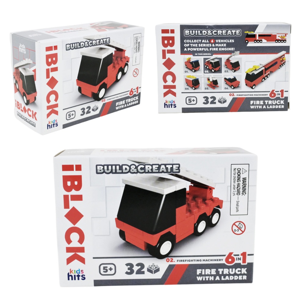 Игрушка-конструктор Iblock Kids hits JUNIOR Пожарная (в ассортименте) KH51/004