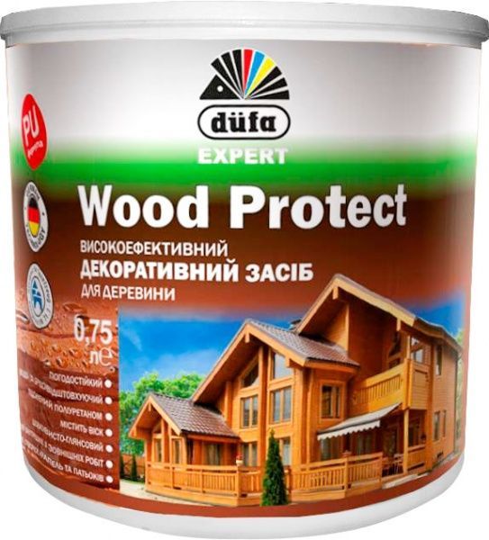 Декоративний засіб Dufa EXPERT Wood Protect каштан шовковистий глянець 0,75 л