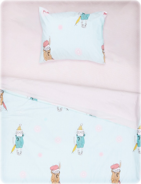 Комплект постільної білизни Smart cat 1,5 світло-рожевий із малюнком 