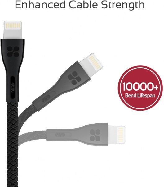 Кабель Promate Lightning – USB 1,2 м чорний (powerbeam-i.black) 
