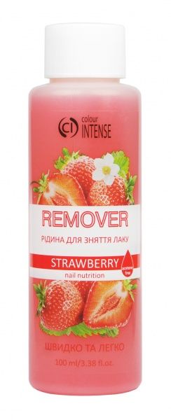 Рідина для зняття лаку Colour Intense без ацетону Полуниця 100 мл — фото 1