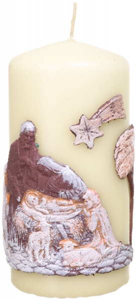 Свічка декоративна циліндр 70х130 мм Різдво №1 Pako-If