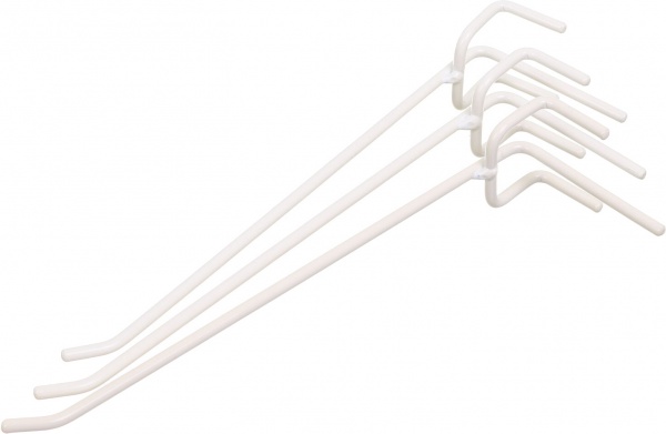 Крючок на сетку одинарный 200 мм 10шт. белый
