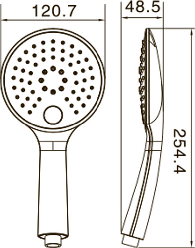 Ручной душ ScandiSPA 3 режима, переключатель-кнопка, круглая форма хром