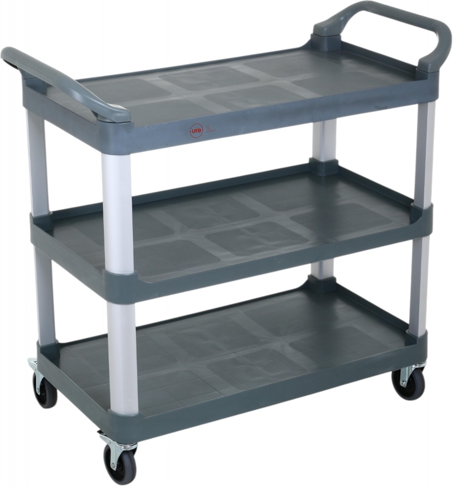 Візок сервірувальний 3 полиці сірий UFB 925x480х960 мм пластик/нержавіюча сталь