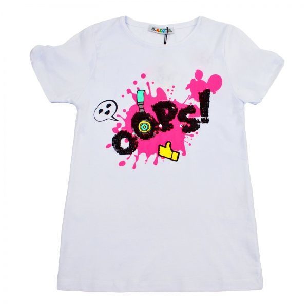 Футболка для дівчинки ALG OOPS! 720579 р.152 білий 