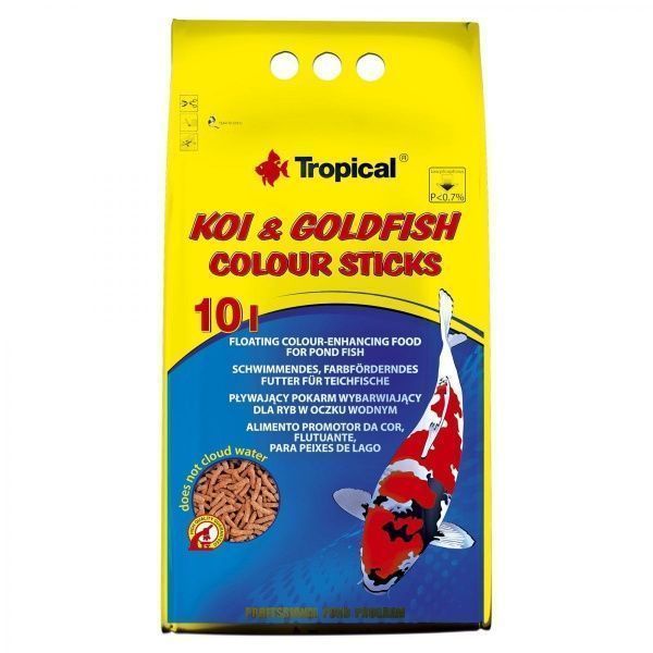 Корм Tropical для ставкових риб в паличках Koi & Goldfish Colour Sticks 10 л