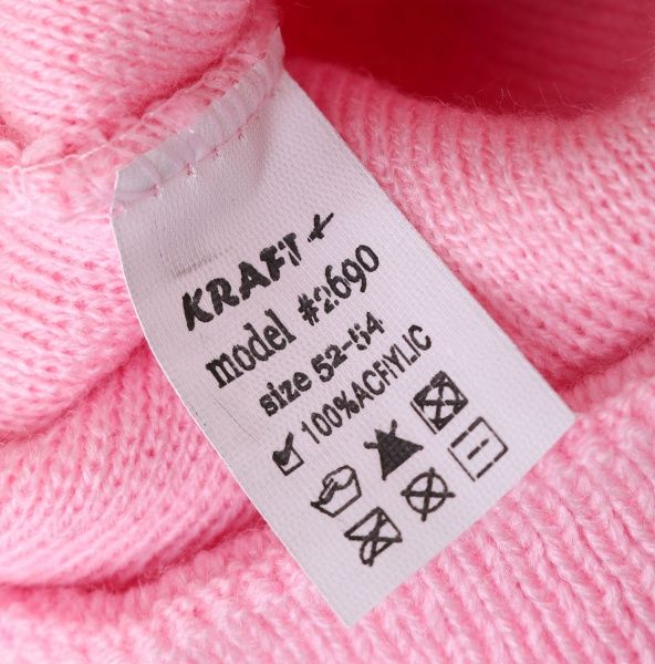 Шапочка дитяча для дівчинки Kraft+ 2690 р.52 світло-рожевий 