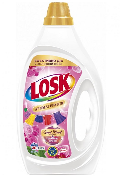 Гель для машинной и ручной стирки Losk Цвет АТ Эфирные масла и аромат Малазийского цветка 1,35 л