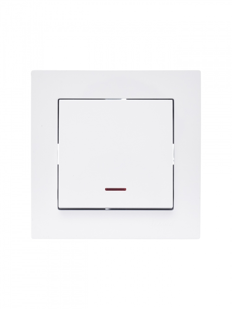 Вимикач одноклавішний Lezard Vesna з підсвіткою білий 742-0288-111