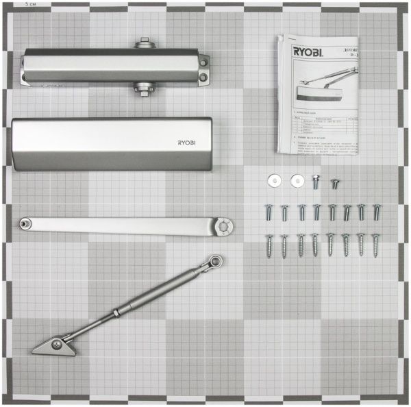 Доводчик дверний RYOBI D-2055V BC срібний 100 кг